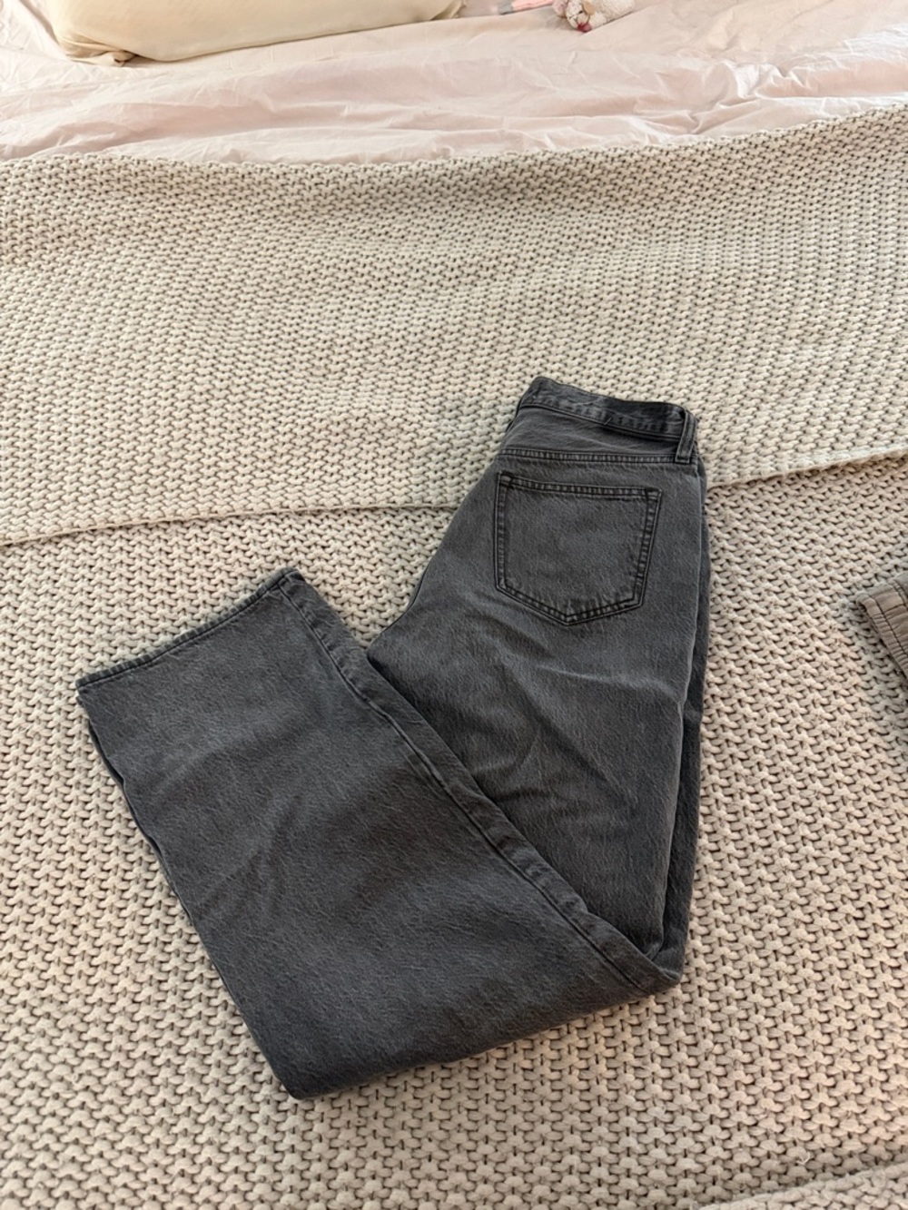 Dark gray / faded High-Waist loose Jeans